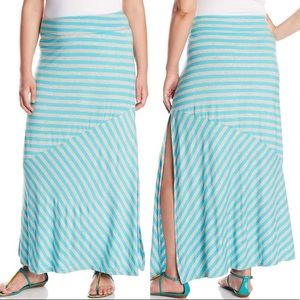 Soybu Maria Turquoise Heather Gray Maxi Skirt 2X